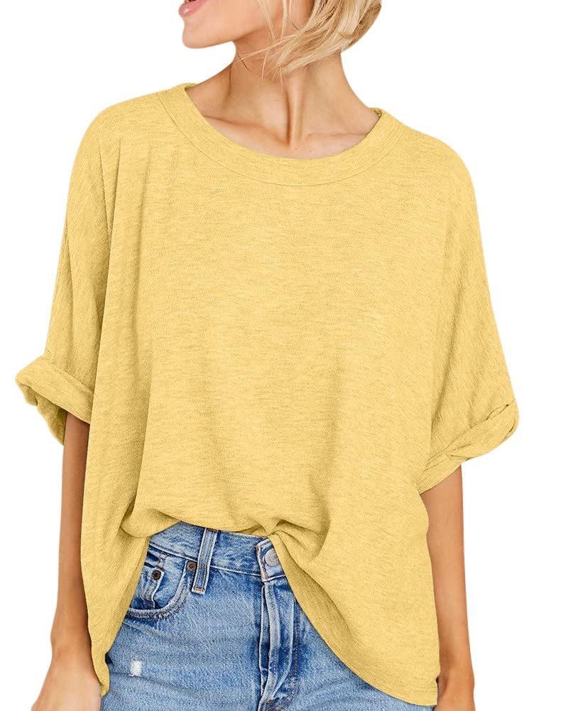 Damen Sommer Oversized Freizeit T-Shirt (3 kaufen, kostenloser Versand)