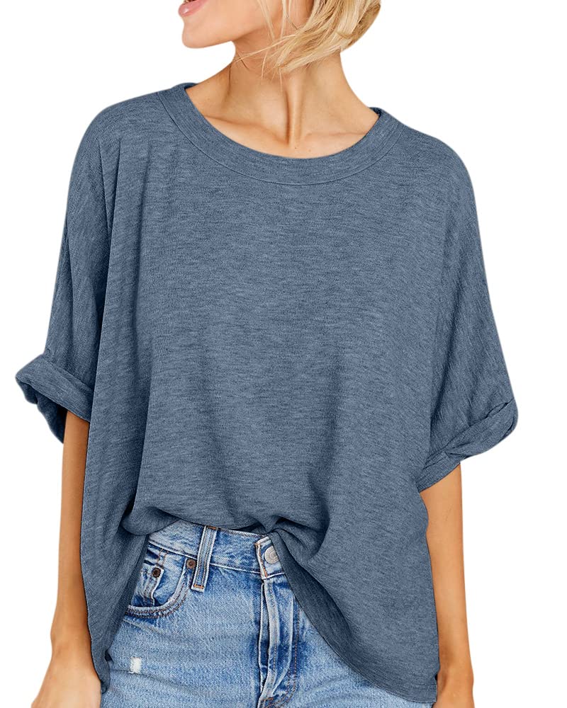 Damen Sommer Oversized Freizeit T-Shirt (3 kaufen, kostenloser Versand)