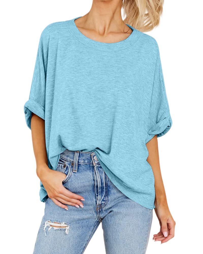 Damen Sommer Oversized Freizeit T-Shirt (3 kaufen, kostenloser Versand)