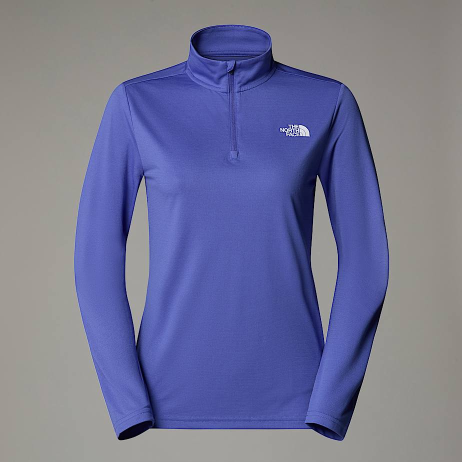 Damen Flex Slim Langarm-Oberteil mit 1/4-Reißverschluss