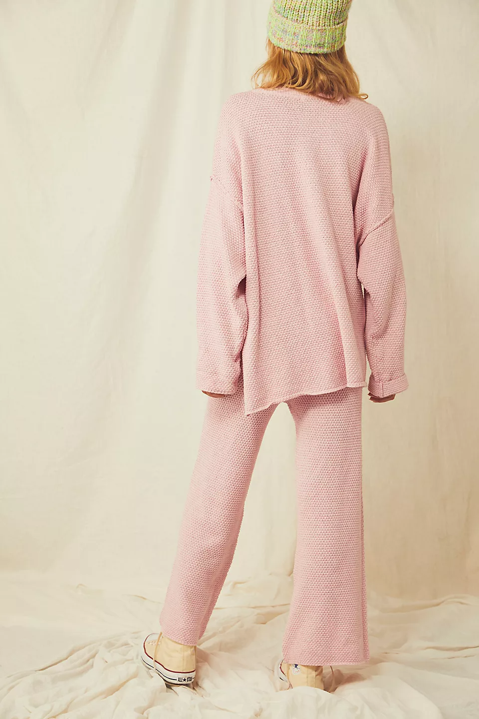 Loungewear-Set aus 2 Teilen mit Knopfstrickpullover (Kaufe 2 versandkostenfrei)