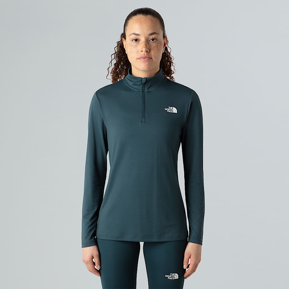 Damen Flex Slim Langarm-Oberteil mit 1/4-Reißverschluss