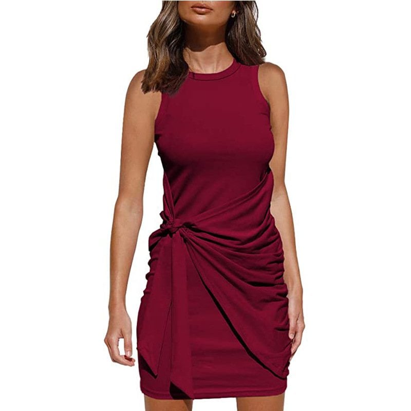 (Mehrfarbig) - Casula Wickelrock Strickkleid