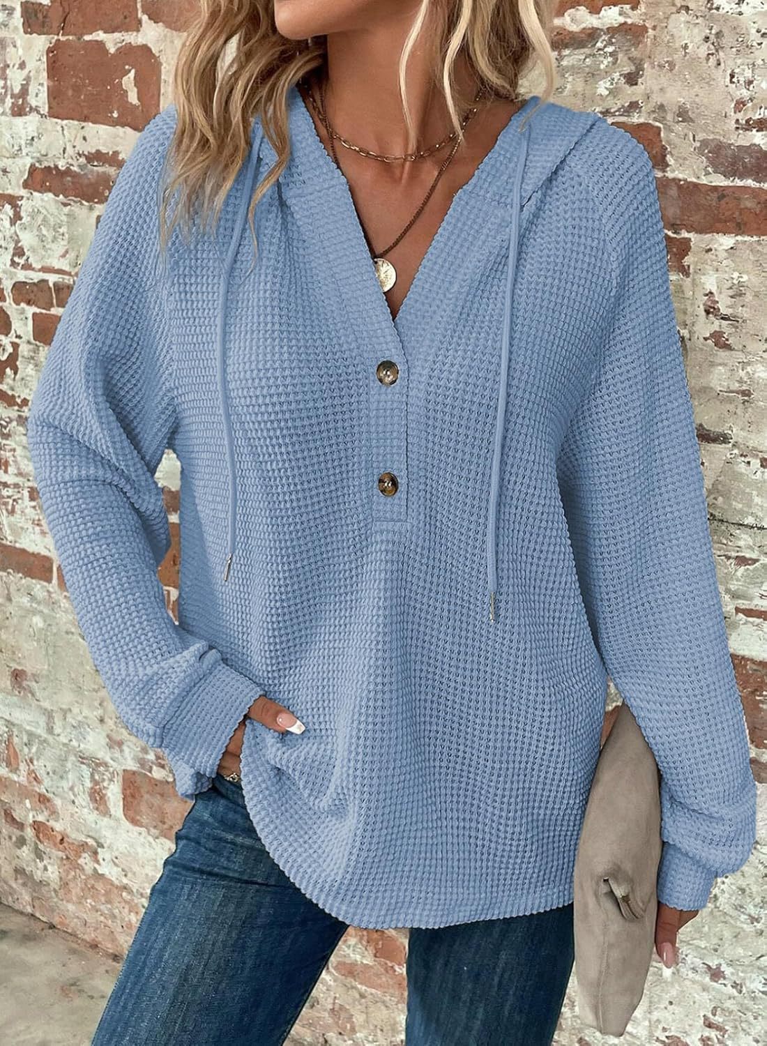 V-Ausschnitt Langarm Pullover Freizeit Sport Pullover