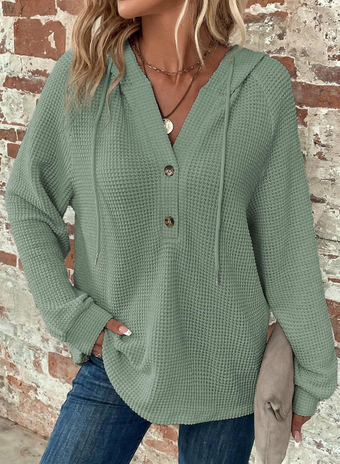 V-Ausschnitt Langarm Pullover Freizeit Sport Pullover