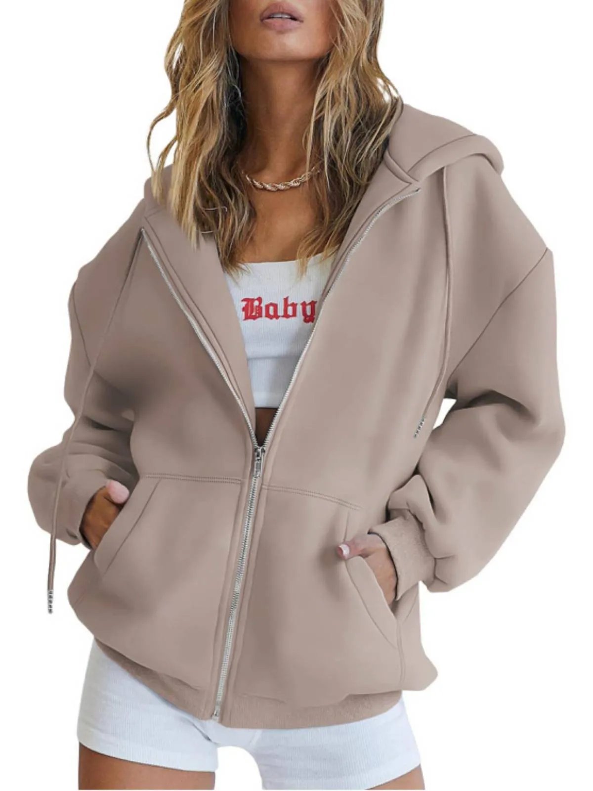 Winter Womens Zip Up Hoodies Oversized Sweatshirts(Buy 2 Free Shipping)
