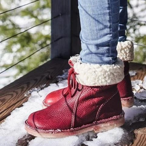 Wasserdichte, wollgefütterte orthopädische Leder-Schneestiefel