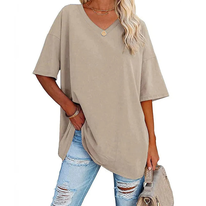 Sommerliches neues Damen-T-Shirt in lockerer Passform (3 kaufen, gratis Versand)