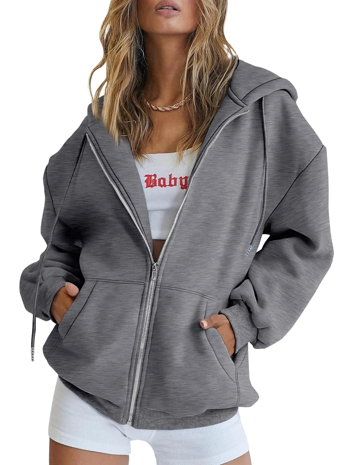 Winter Womens Zip Up Hoodies Oversized Sweatshirts(Buy 2 Free Shipping)