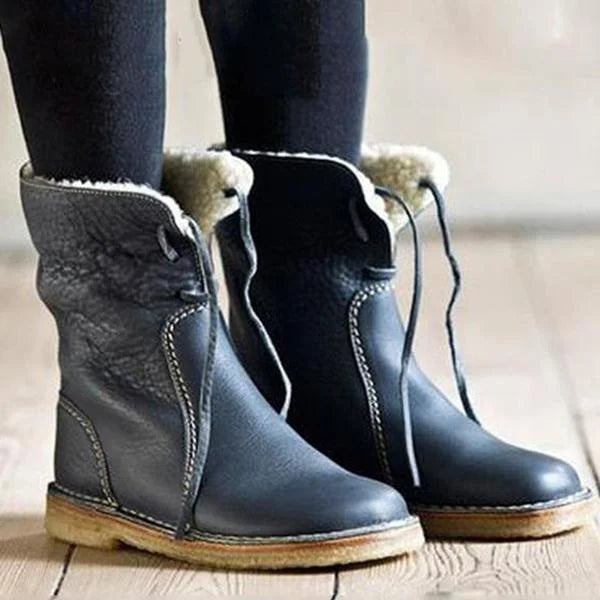 Wasserdichte, wollgefütterte orthopädische Leder-Schneestiefel