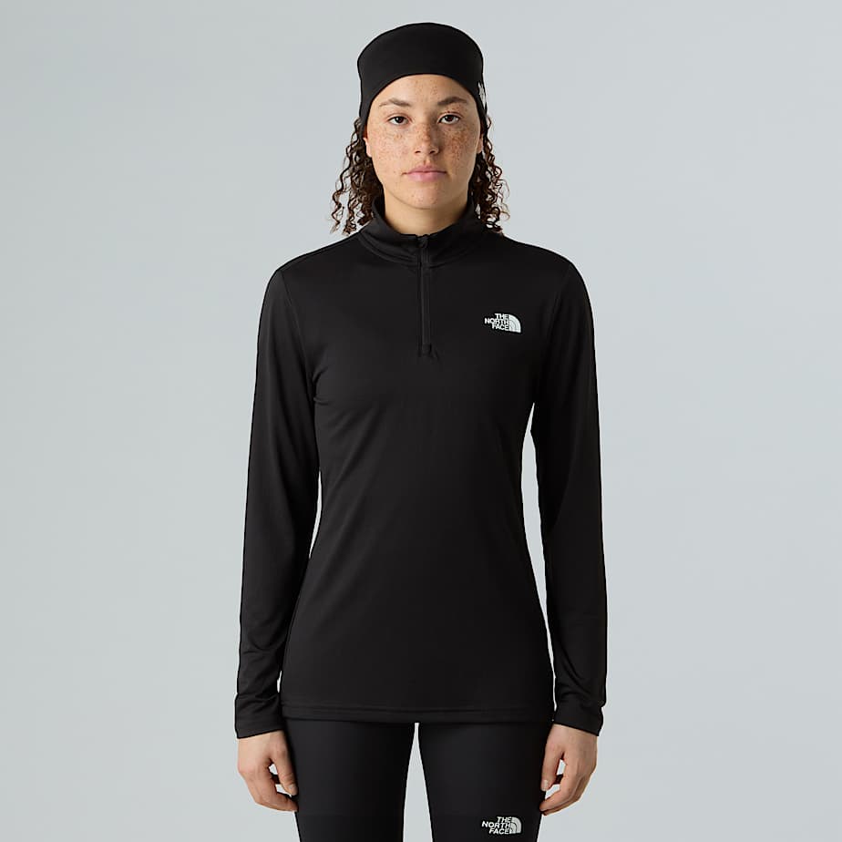 Damen Flex Slim Langarm-Oberteil mit 1/4-Reißverschluss
