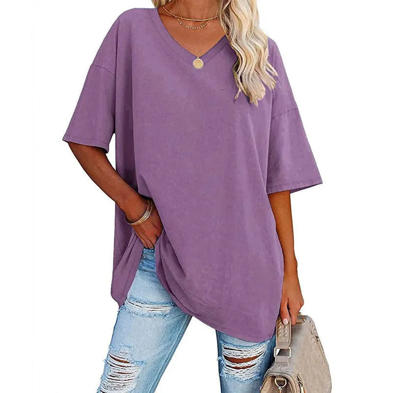 Sommerliches neues Damen-T-Shirt in lockerer Passform (3 kaufen, gratis Versand)