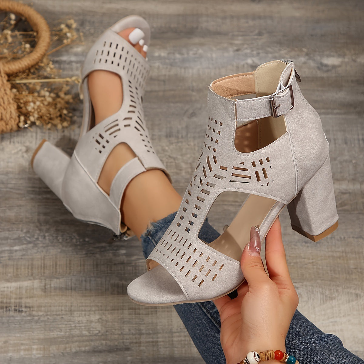 Women's Retro Stacked Heeled Orthopedic Sandals