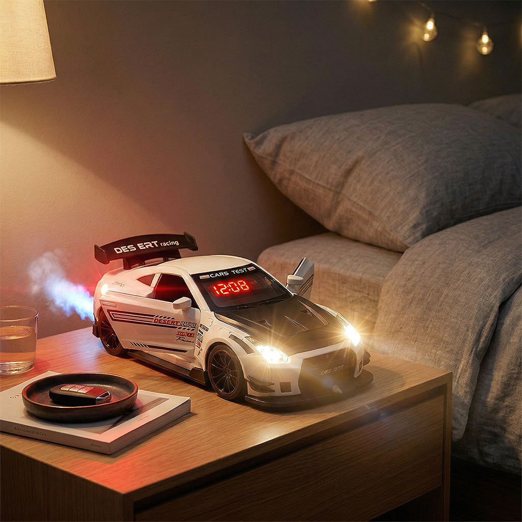 Hyper car Engine Sound Alarm Clock with LED & Mist Spray