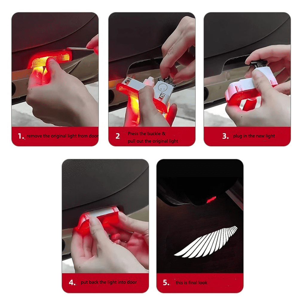 Auto-Türleuchten mit Engelflügel-Motiv