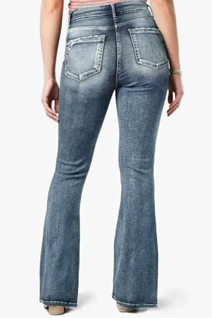 Vintage Knopf Mid Rise Schlagjeans