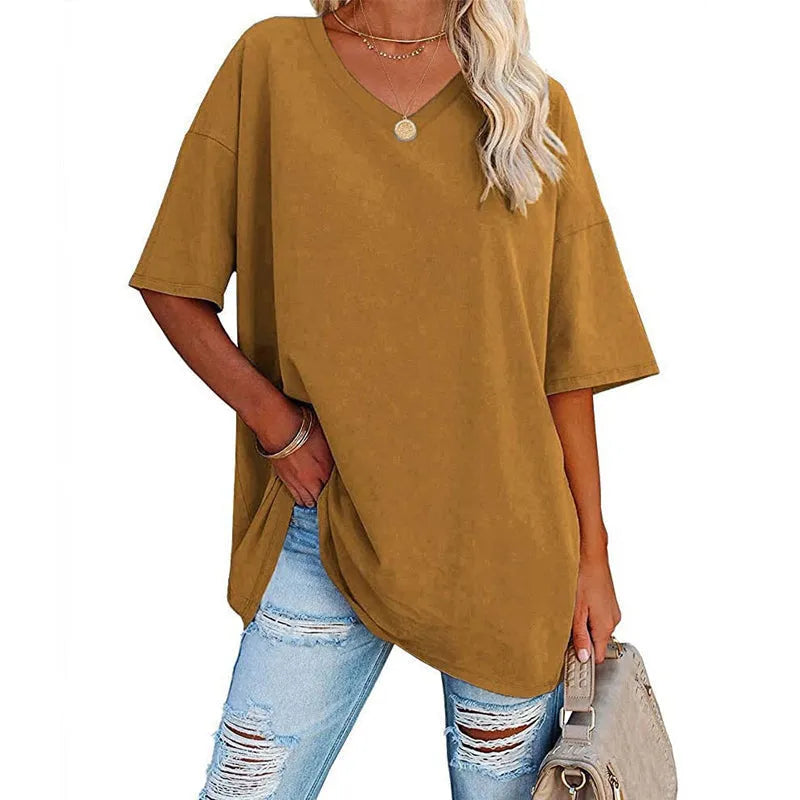 Sommerliches neues Damen-T-Shirt in lockerer Passform (3 kaufen, gratis Versand)