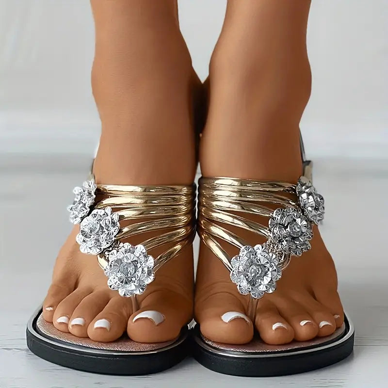 Women's Floral Flat  Fashionable Open Toe Non Slip Flip Flops