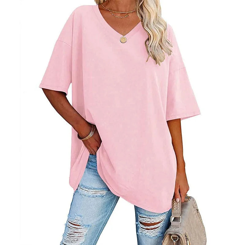 Sommerliches neues Damen-T-Shirt in lockerer Passform (3 kaufen, gratis Versand)