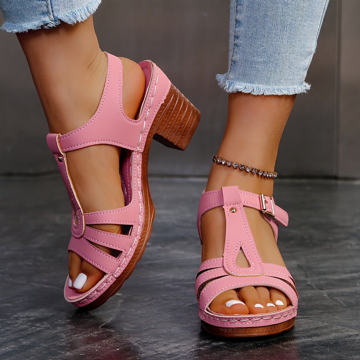 Modische bequeme orthopädische Plateau-Sandalen mit klobigem Absatz