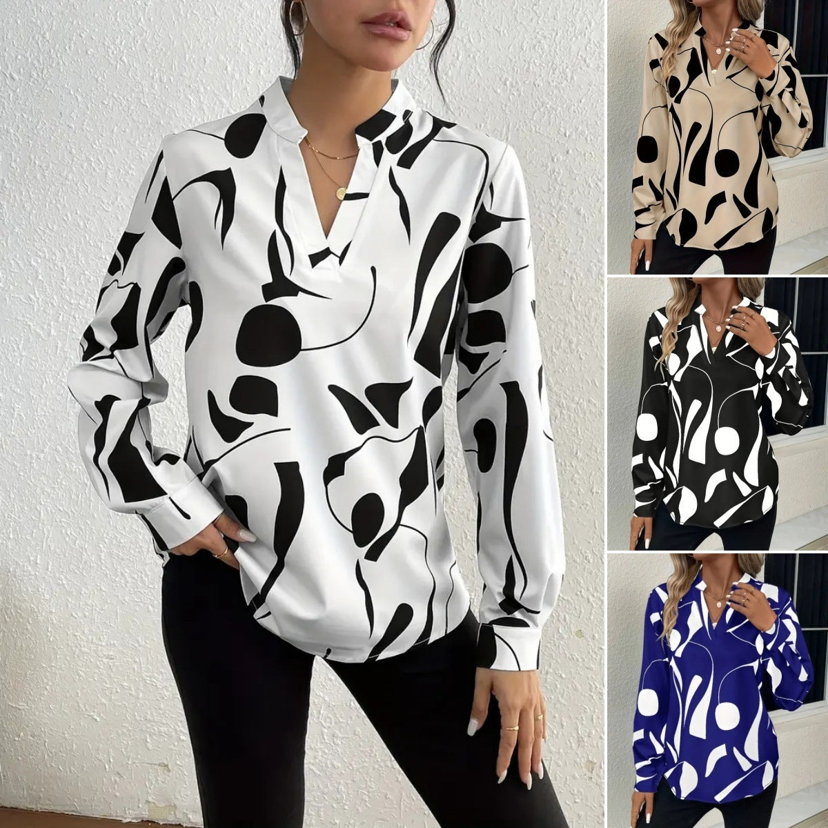 Elegante bedruckte Bluse für Damen
