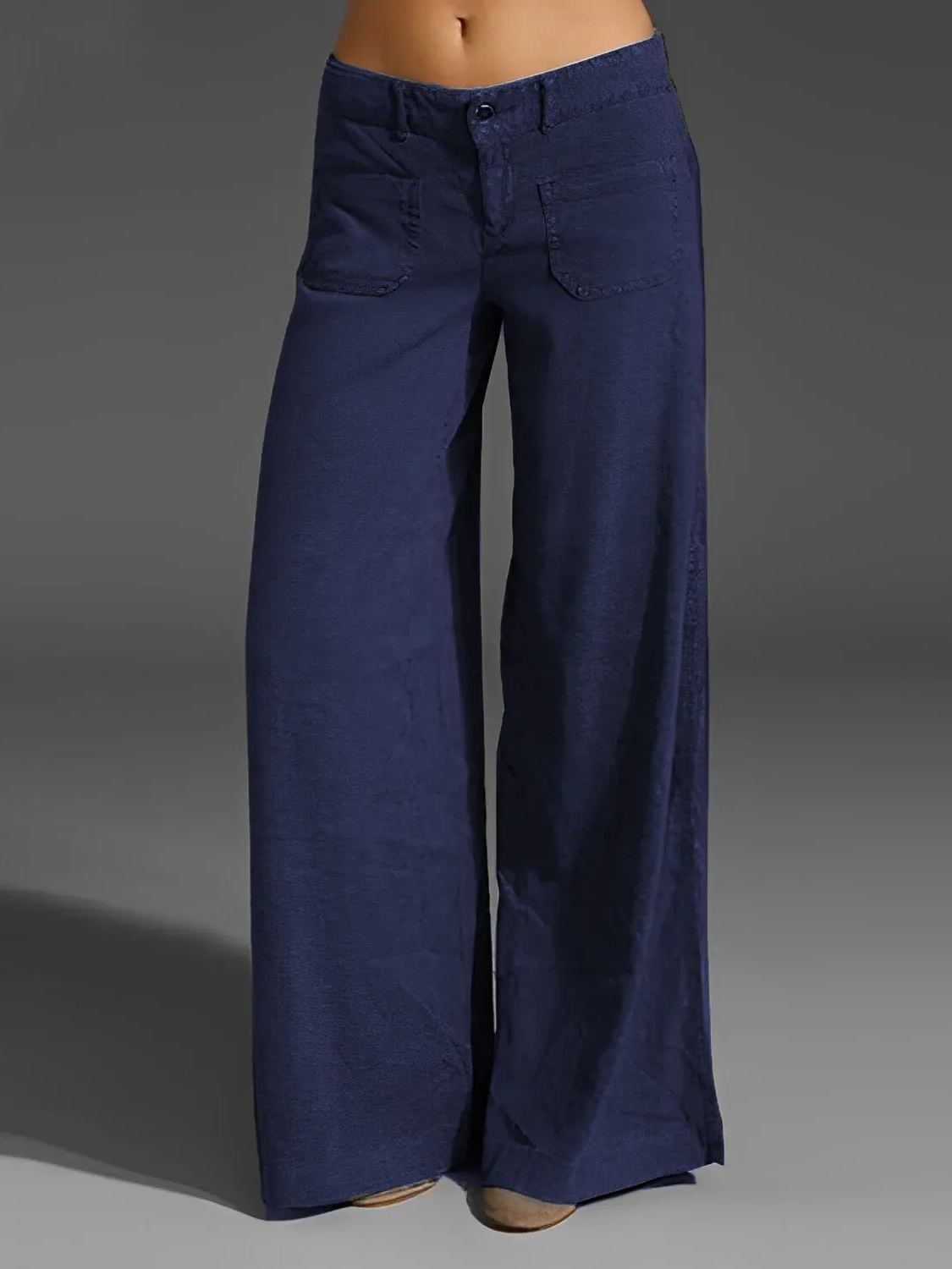 New Dual Pocket Front Wide Leg Jeans