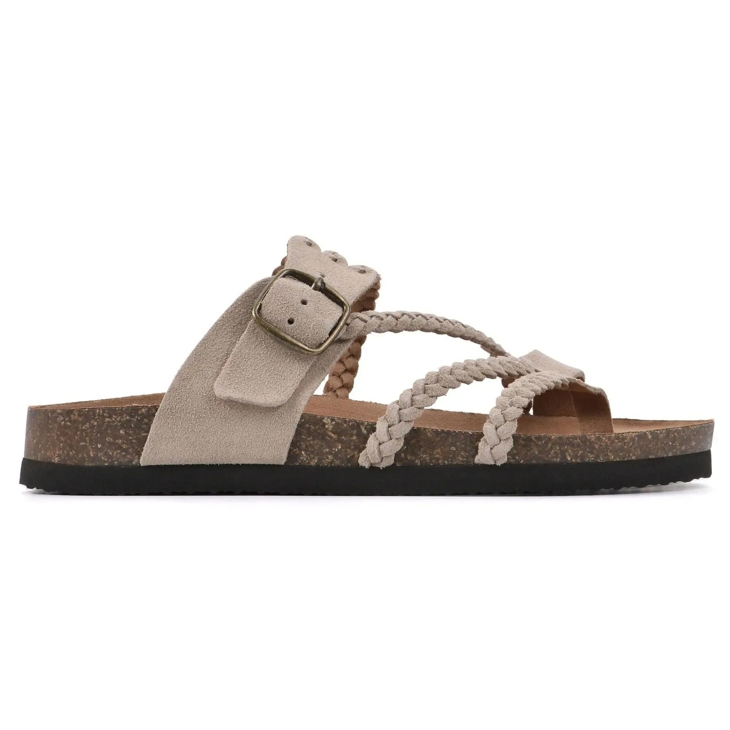 Women’s Braided Cork Sandals – Comfortable Wide Fit Summer Shoes