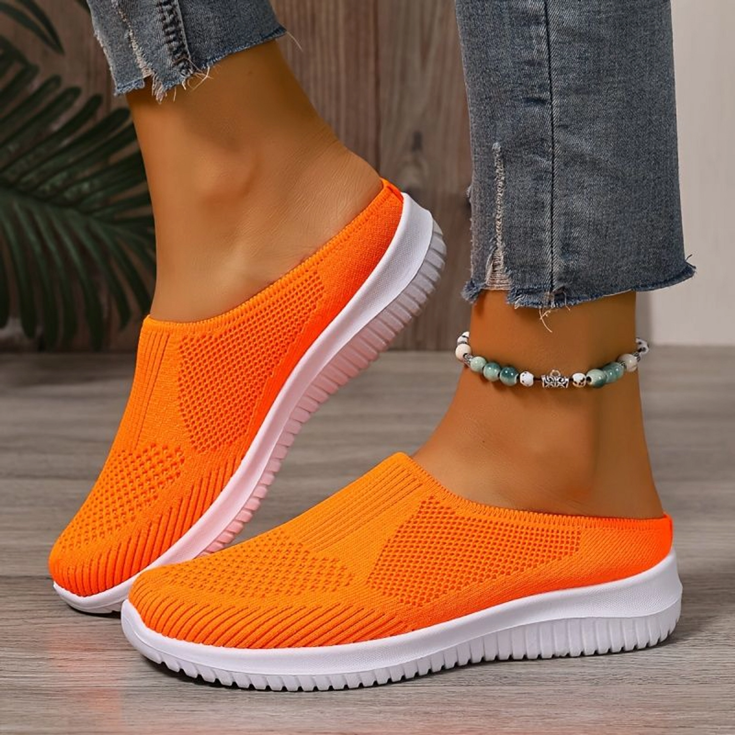 Women’s Breathable Knit Walking Shoes – Lightweight Slip-On Comfort