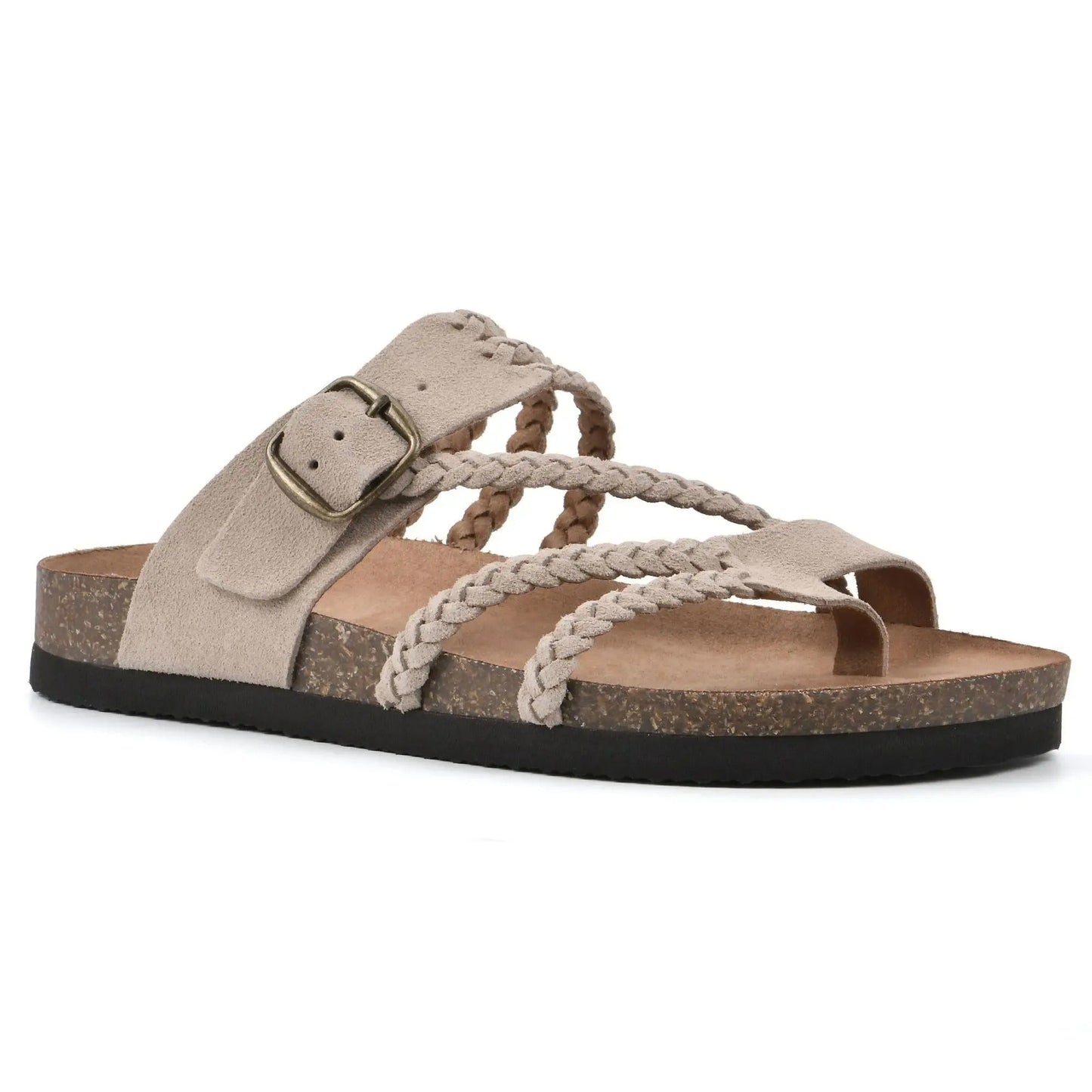 Women’s Braided Cork Sandals – Comfortable Wide Fit Summer Shoes