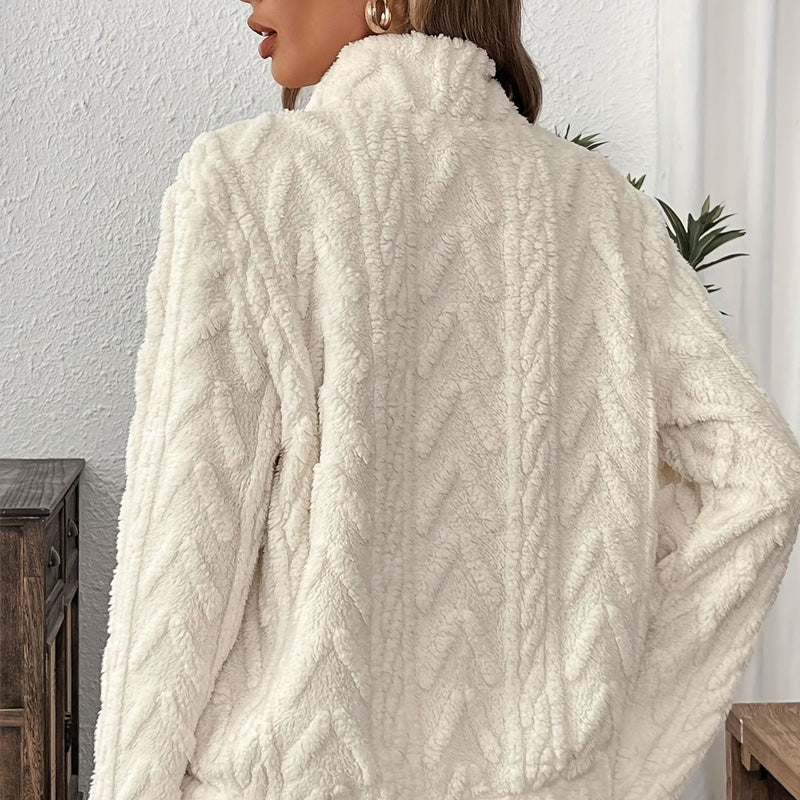 Fleece-Sweatshirt mit halbem Reißverschluss 🍂 | Wolkenweich + Geräumige Taschen – Bequem für Alltag/Freizeit